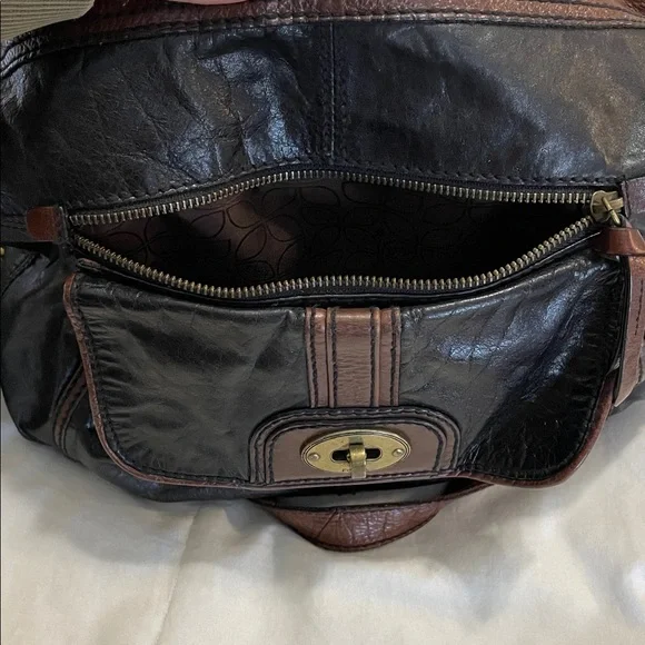 Fossil |Heritage |"Long Live Vintage"|Two-Tone | Leather |Crossbody/Shoulder Bag - Picture 10 of 16